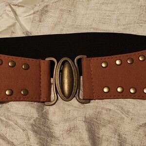 Brown and Black Belt with Gold Studs